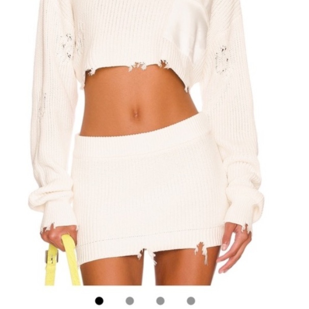 SER.O.YA White Gwenyth Sweater Mini Skirt